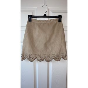 Fitted suede skirt